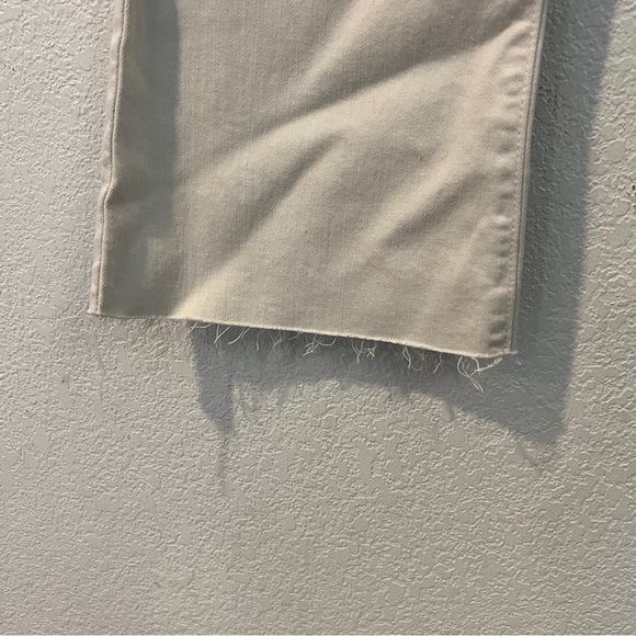 PAIGE Rory High Rise Cropped Flare Jeans Neutral Cream Raw Cut Off Hem Size 31 - Picture 4 of 15